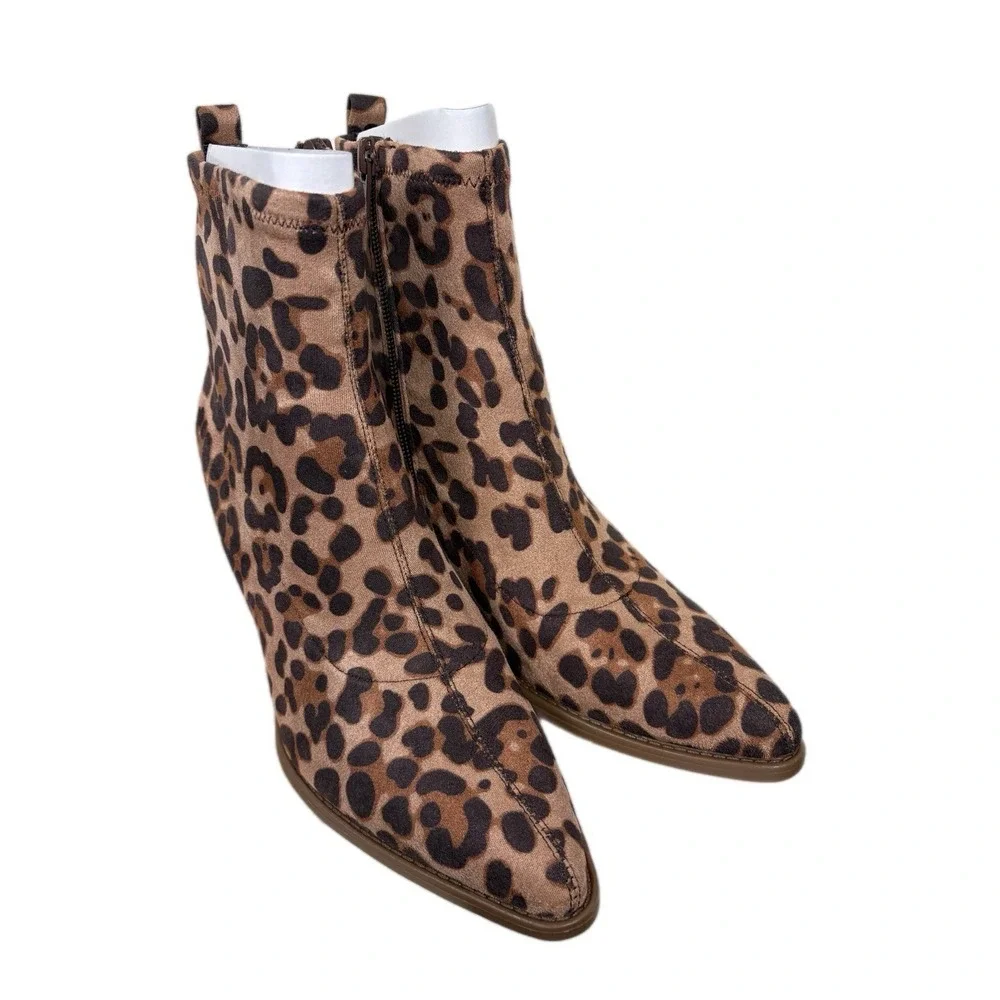Soul Naturalizer Melodi Leopard Cheetah Bootie Womens Size 8 Black‎ Brown New